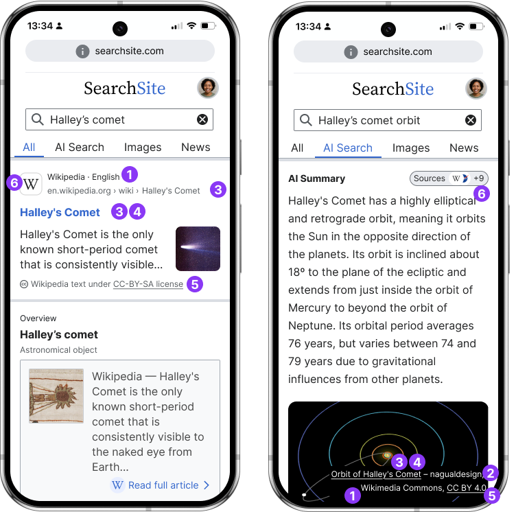 Search signal example